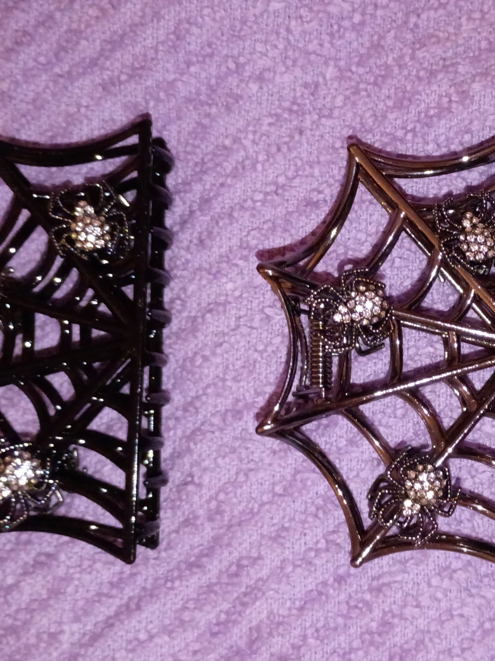 Spider Web Hair Claw Clip - Black and Bronze Set/2